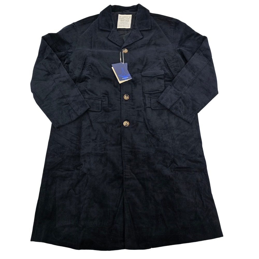 Maden Clothing Heritage Navy Corduroy Shop Coat Long‎ Duster BNZ023 Mens Large